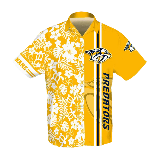 Personalized Nashville Predators Custom Hawaiian Shirt, NHL Hawaiian Shirt Moonbestprint
