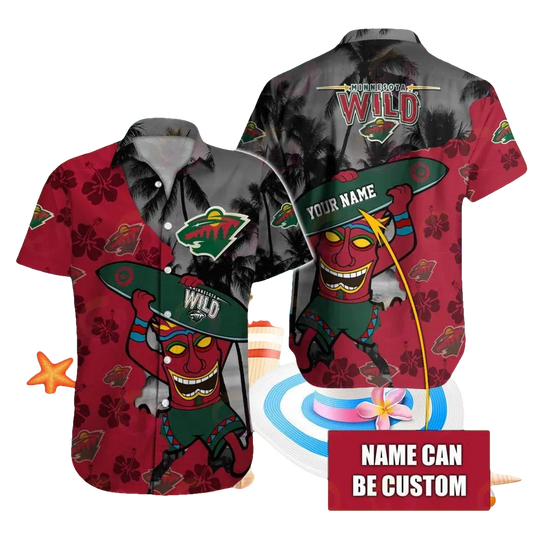 Nhl Minnesota Wild Special Native Hawaiians Design Button Shirt, NHL Hawaiian Shirt Moonbestprint