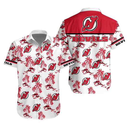 New Jersey Devils Aloha Shirt, NHL Hawaiian Shirt Moonbestprint