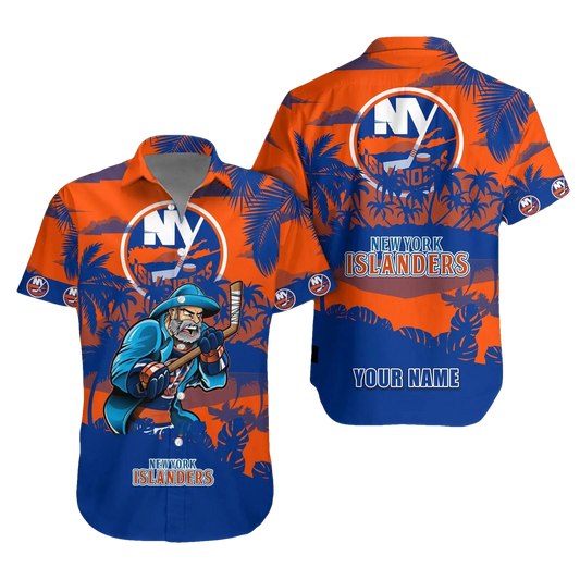 New York Islanders Personalized Hawaiian Shirt – Custom Name, NHL Hawaiian Shirt Moonbestprint