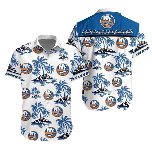 New York Islanders Summer Shirt Hawaiian Shirt, NHL Hawaiian Shirt Moonbestprint