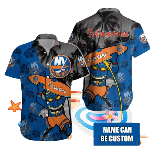 Nhl New York Islanders Special Native Hawaiians Design Button Shirt, NHL Hawaiian Shirt Moonbestprint