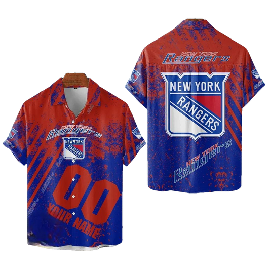 Custom Name Number New York Rangers NHL Hawaiian Shirt, NHL Hawaiian Shirt Moonbestprint