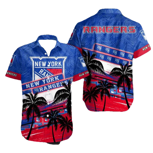 NHL New York Rangers Hawaiian Shirt 1, NHL Hawaiian Shirt Moonbestprint