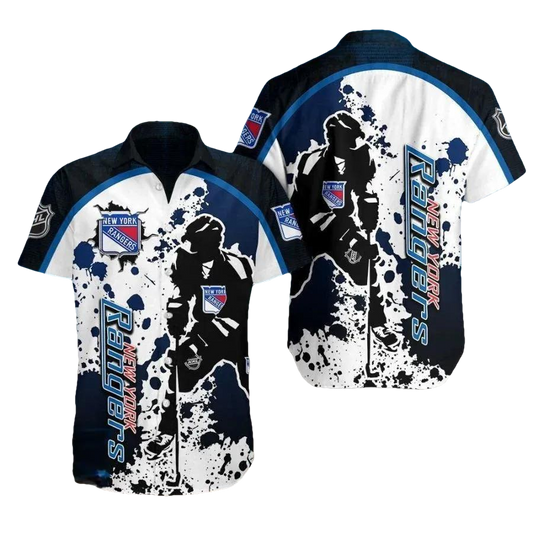 New York Rangers Fangifts Limited NHL Hawaiian Shirt, NHL Hawaiian Shirt Moonbestprint