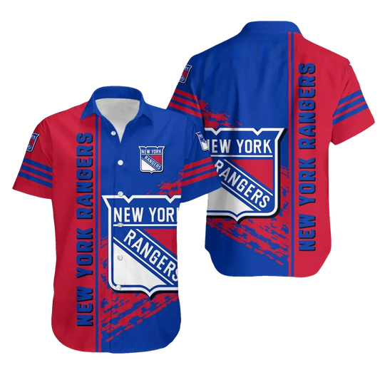 New York Rangers Hawaiian Shirt Quarter Style - NHL, NHL Hawaiian Shirt Moonbestprint