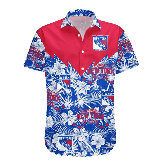 New York Rangers Hawaiian Shirt Tropical Seamless- NHL, NHL Hawaiian Shirt Moonbestprint