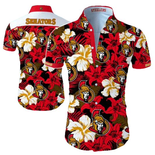 Nhl Ottawa Senators Hawaiian Graphic Print Short Sleeve Hawaiian Shirt, NHL Hawaiian Shirt Moonbestprint