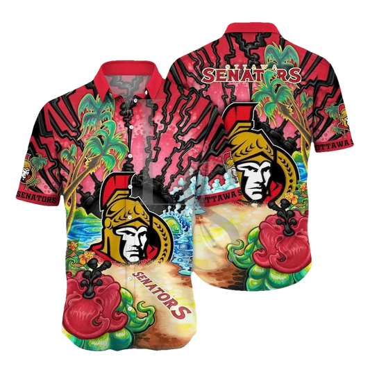 Ottawa Senators Aloha Island Hawaii Shirt, NHL Hawaiian Shirt Moonbestprint