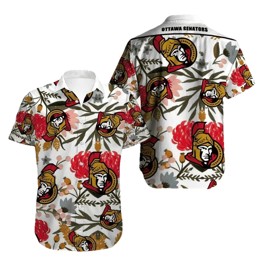 Ottawa Senators Hawaiian Shirt Big Floral Button Up, NHL Hawaiian Shirt Moonbestprint