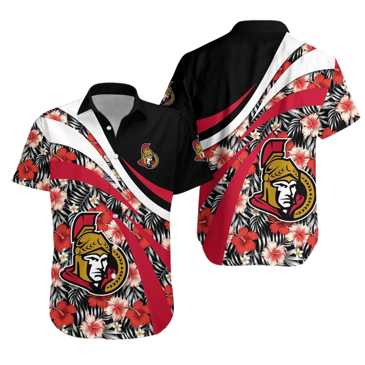 Ottawa Senators Hawaiian Shirt Hibiscus Sport Style - NHL, NHL Hawaiian Shirt Moonbestprint