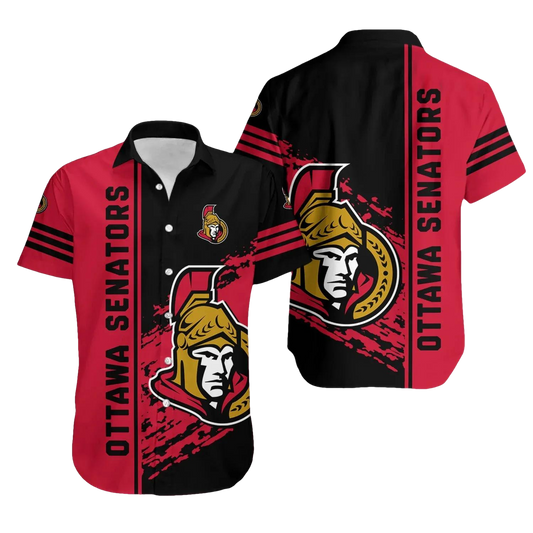 Ottawa Senators Hawaiian Shirt Quarter Style - NHL, NHL Hawaiian Shirt Moonbestprint