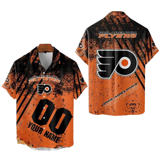 Custom Name Number Philadelphia Flyers NHL Hawaiian Shirt, NHL Hawaiian Shirt Moonbestprint