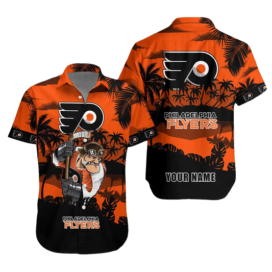 Philadelphia Flyers Personalized Hawaiian Shirt – Custom Name, NHL Hawaiian Shirt Moonbestprint