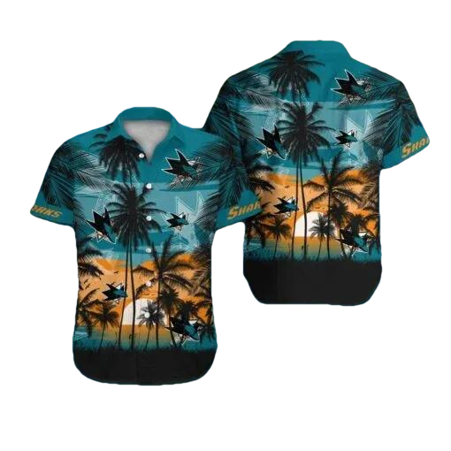 San Jose Sharks Hawaiian Shirt 6, NHL Hawaiian Shirt Moonbestprint