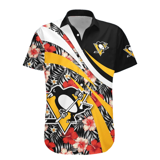 Pittsburgh Penguins Hawaiian Shirt Hibiscus Sport Style - NHL, NHL Hawaiian Shirt Moonbestprint