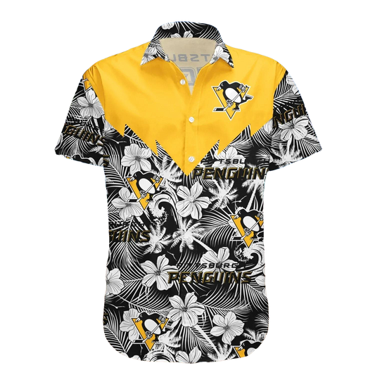 Pittsburgh Penguins Hawaiian Shirt Tropical Seamless- NHL, NHL Hawaiian Shirt Moonbestprint