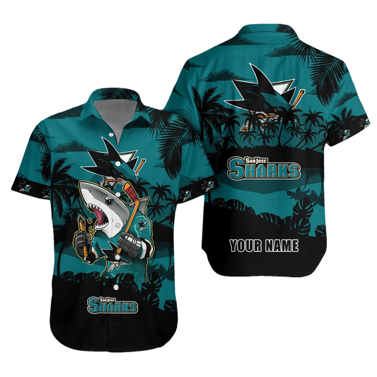 San Jose Sharks Personalized Hawaiian Shirt – Custom Name, NHL Hawaiian Shirt Moonbestprint