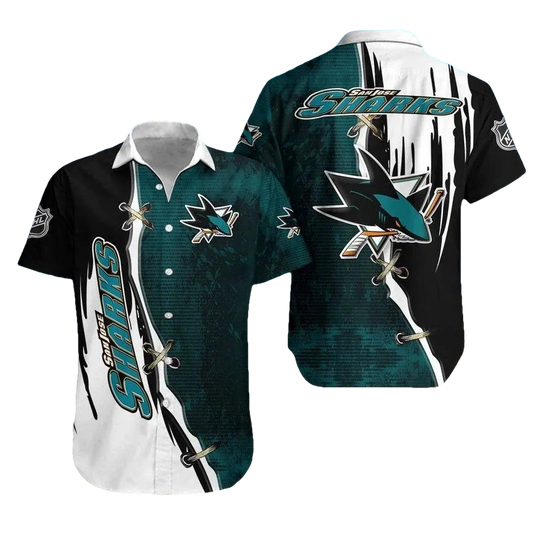 San Jose Sharks Team Hawaiian Shirt, NHL Hawaiian Shirt Moonbestprint