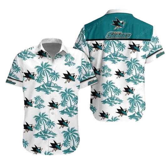 San Jose Sharks Summer Shirt Hawaiian Shirt, NHL Hawaiian Shirt Moonbestprint