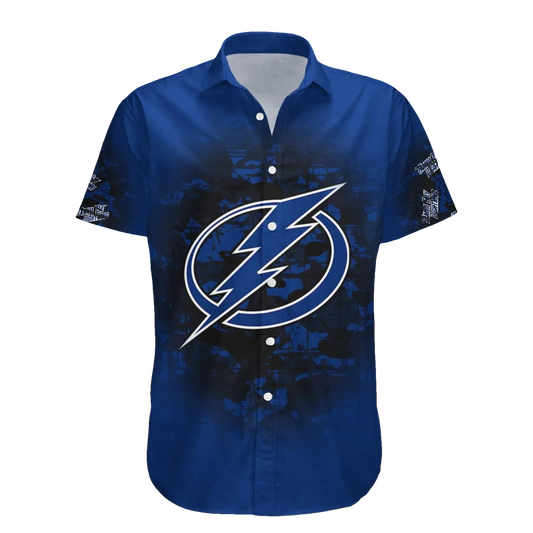 Tampa Bay Lightning Hawaiian Shirt Camouflage Vintage - NHL, NHL Hawaiian Shirt Moonbestprint