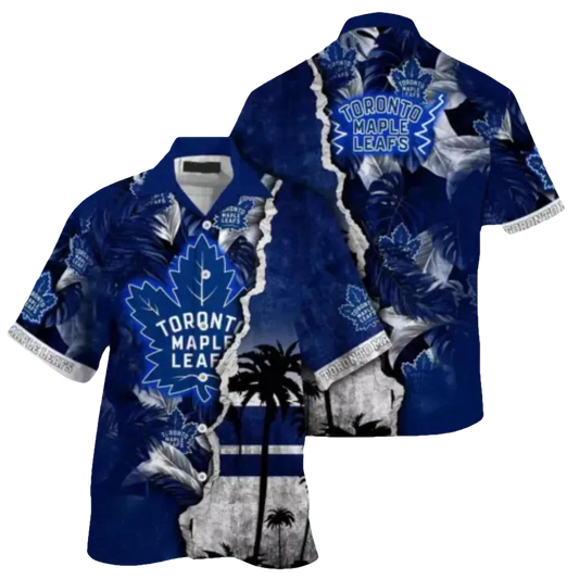 Custom Name Toronto Maple Leafs Palm Tree Hawaiian Shirt, NHL Hawaiian Shirt Moonbestprint