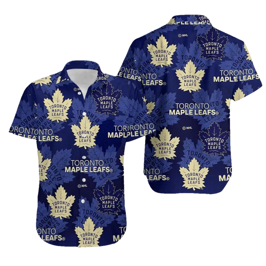 Toronto Maple Leaf Navy Hawaiian Shirt, NHL Hawaiian Shirt Moonbestprint