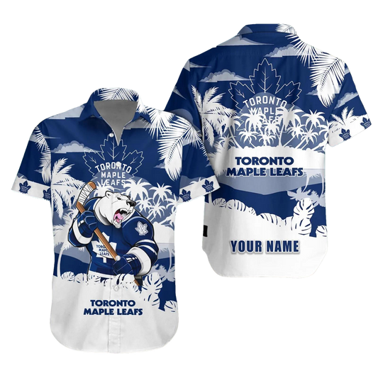 Toronto Maple Leafs Personalized Hawaiian Shirt – Custom Name, NHL Hawaiian Shirt Moonbestprint