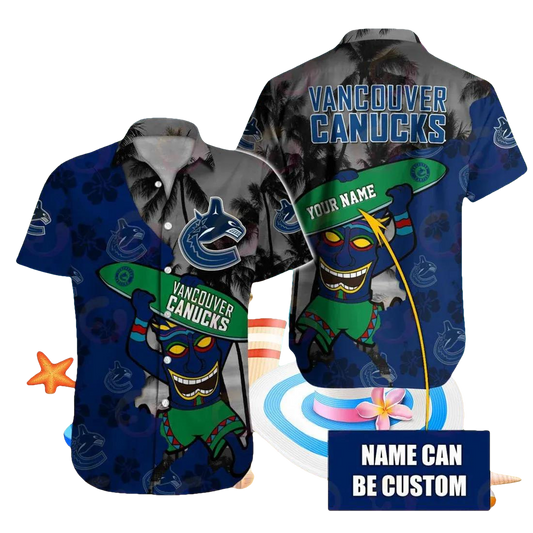 Nhl Vancouver Canucks Special Native Hawaiians Design Button Shirt, NHL Hawaiian Shirt Moonbestprint