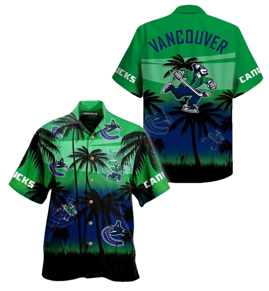 Vancouver Canucks Canadian Hockey Teams Hawaiian Shirt, NHL Hawaiian Shirt Moonbestprint