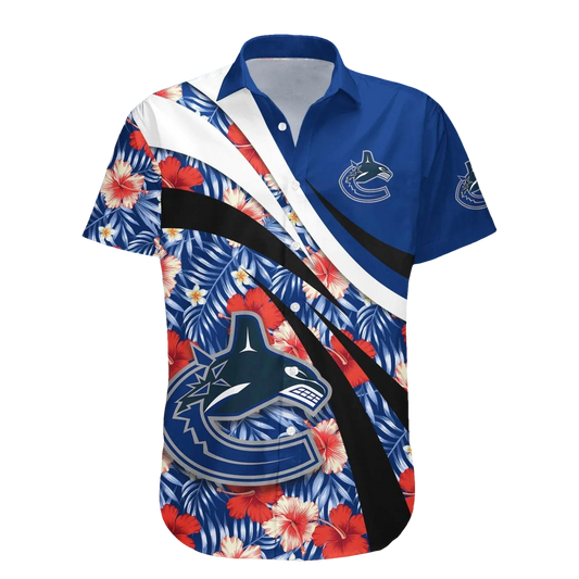 Vancouver Canucks Hawaiian Shirt Hibiscus Sport Style - NHL, NHL Hawaiian Shirt Moonbestprint
