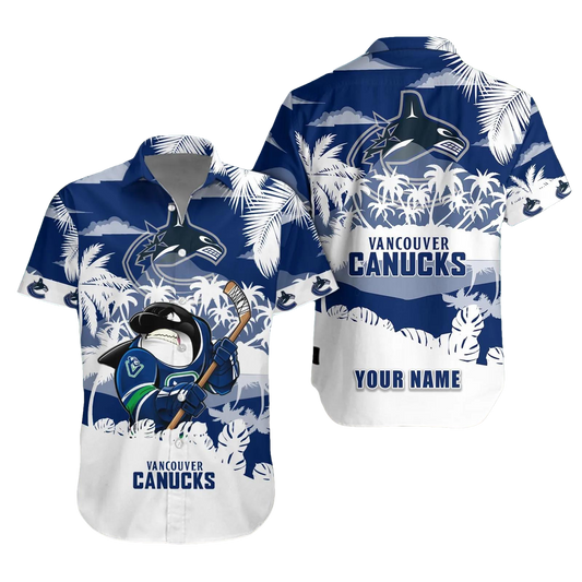 Vancouver Canucks Personalized Hawaiian Shirt – Custom Name, NHL Hawaiian Shirt Moonbestprint