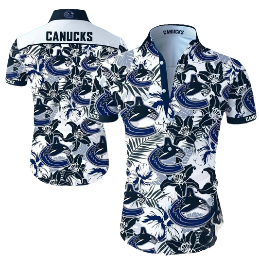 Vancouver Canucks Team Hawaiian Shirt 1, NHL Hawaiian Shirt Moonbestprint
