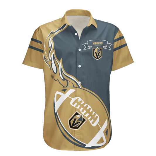 Vegas Golden Knights Hawaiian Shirt Flame Ball - NHL, NHL Hawaiian Shirt Moonbestprint