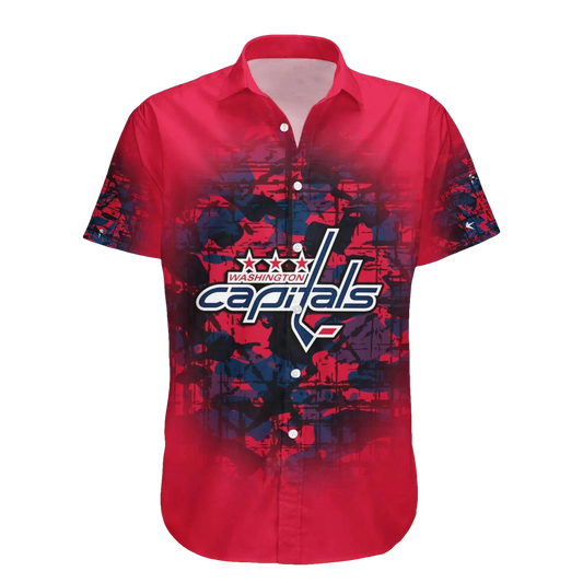 Washington Capitals Hawaiian Shirt Camouflage Vintage - NHL, NHL Hawaiian Shirt Moonbestprint