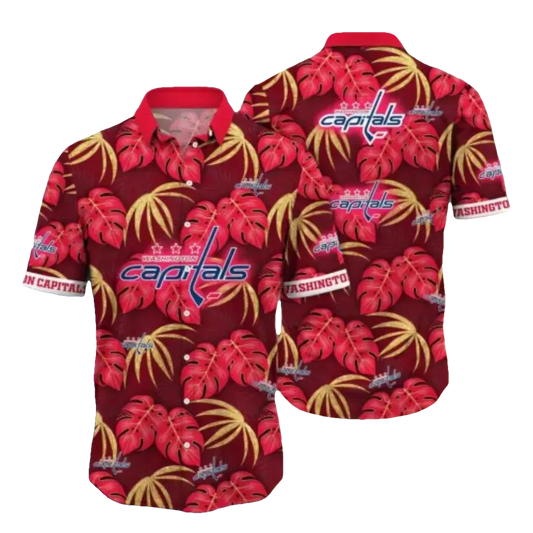 Washington Capitals NHL Hawaiian Shirt Breezy Aloha Shirt, NHL Hawaiian Shirt Moonbestprint