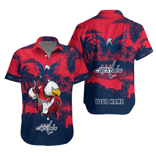 Washington Capitals Personalized Hawaiian Shirt – Custom Name, NHL Hawaiian Shirt Moonbestprint