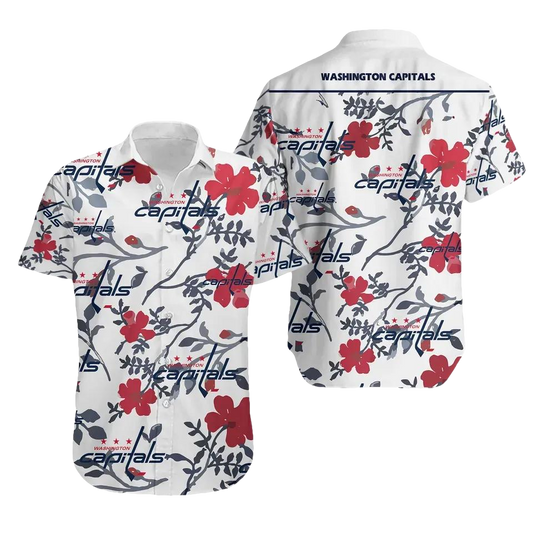 Washington Team Capitals Hawaiian Shirt, NHL Hawaiian Shirt Moonbestprint