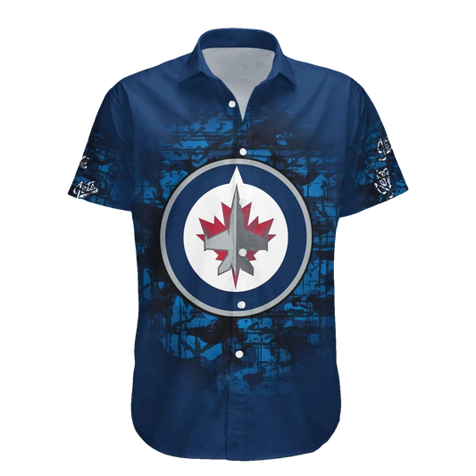 Winnipeg Jets Hawaiian Shirt Camouflage Vintage - NHL, NHL Hawaiian Shirt Moonbestprint