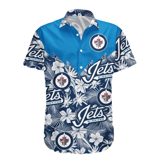 Winnipeg Jets Hawaiian Shirt Tropical Seamless- NHL, NHL Hawaiian Shirt Moonbestprint