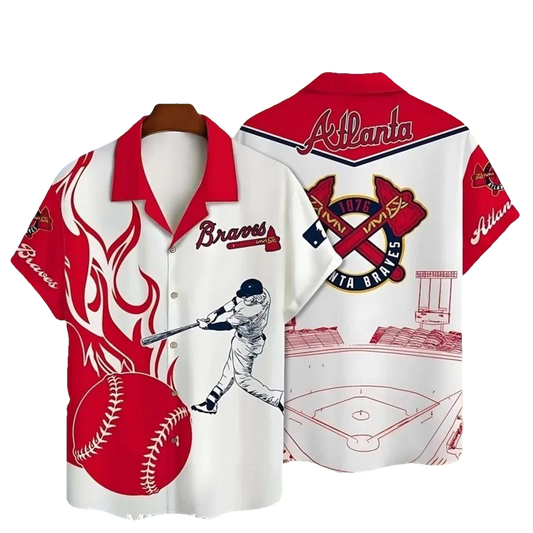 Atlanta Braves Home Run Heat Hawaiian Shirt, Gift for Fan, MLB Hawaiian Shirt Moonbestprint