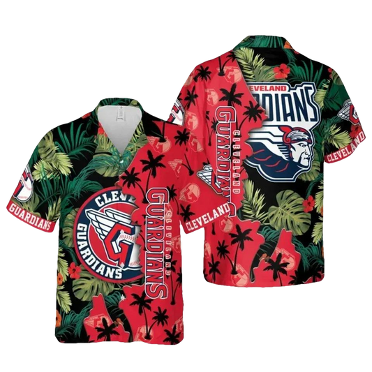 Cleveland Guardians Baseball Tribal Hawaiian Shirt, MLB Hawaiian Shirt Moonbestprint