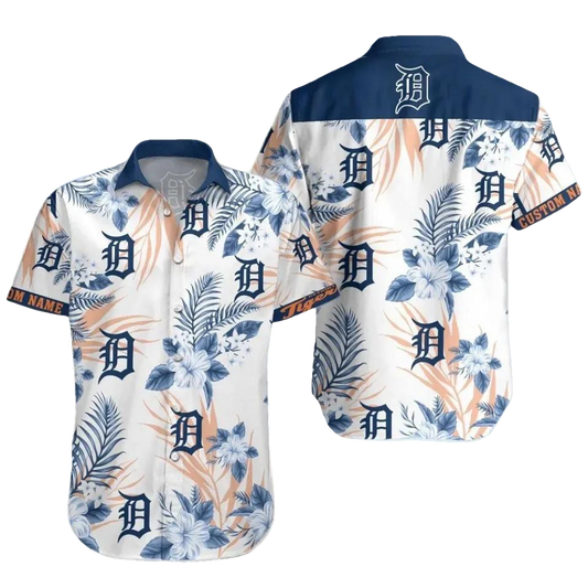 Detroit Baseball Team Tigerss Hawaiian Button Down Shirt, MLB Hawaiian Shirt Moonbestprint