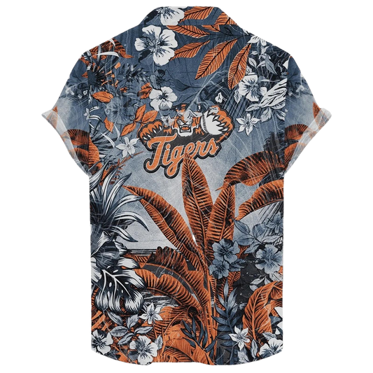 Detroit Tigers Coastal Skull Hawaiian Shirt 1, MLB Hawaiian Shirt Moonbestprint