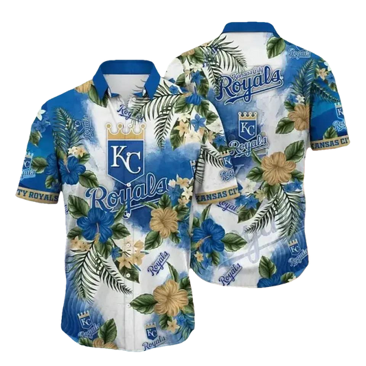 Kansas City Baseball Team Royalss Hawaiian Button Down Shirt, MLB Hawaiian Shirt Moonbestprint