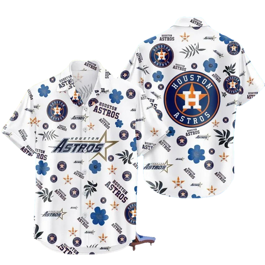 Houston Baseball Team Astross Hawaiian Button Down Shirt, MLB Hawaiian Shirt Moonbestprint