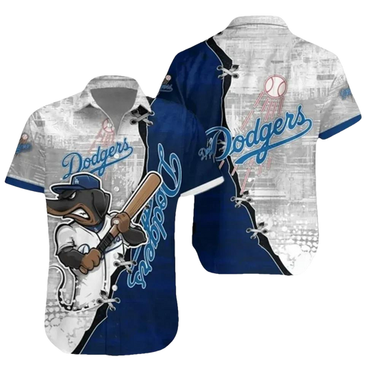 Los Angeles Dodgers Mascot Hawaiian Shirt, MLB Hawaiian Shirt Moonbestprint