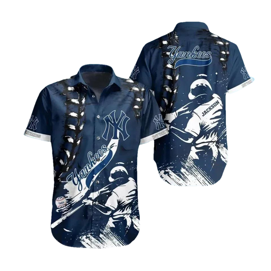 Personalized New York Baseball Team NY Yankeess Hawaiian Shirt, MLB Hawaiian Shirt Moonbestprint
