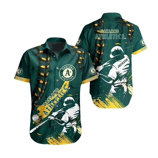 Personalized Oakland Baseball Team Athleticss Casual Shirt, MLB Hawaiian Shirt Moonbestprint