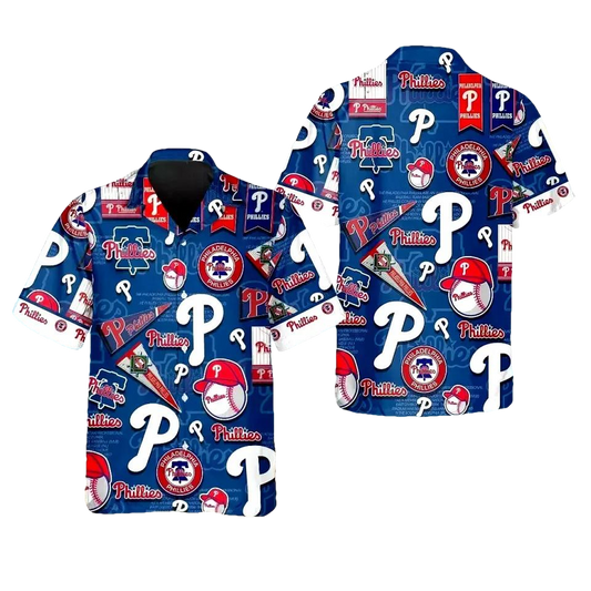 Philadelphia Football Team Phillies Hawaiian Shirt, MLB Hawaiian Shirt Moonbestprint